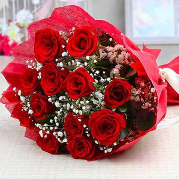 mpouketo-agiou-valentinou-12-triantafilla Μπουκέτο Αγίου Βαλεντίνου με Κόκκινα Τριαντάφυλλα Εισαγωγής Ολλανδίας Amor - Image 1