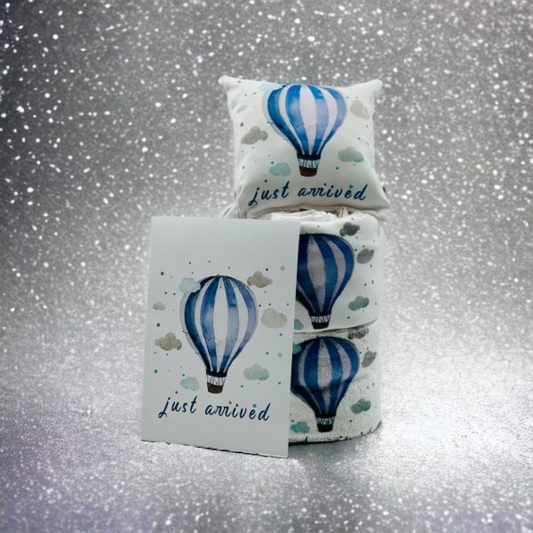 "Έφτασα Μπλέ Αερόστατο" Τούρτα από πάνες-λευκά είδη και προίκα. - Image 3